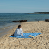 Sand Free Beach Towel for Two - Blue on Blue Stripe