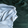 Organic Bamboo Stone Washed Quilt Cover Set in Silver and Forest Green
