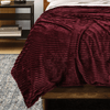 Teddy Fleece Blanket in Burgundy