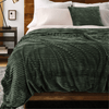 Teddy Fleece Blanket in Hunter Green
