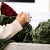 Teddy Fleece Blanket in Hunter Green