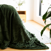 Teddy Fleece Blanket in Hunter Green