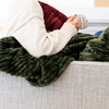 Teddy Fleece Blanket in Hunter Green