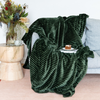 Teddy Fleece Blanket in Hunter Green