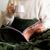 Teddy Fleece Blanket in Hunter Green