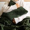 Teddy Fleece Blanket in Hunter Green