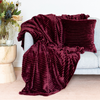 Teddy Fleece Blanket in Burgundy