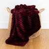 Teddy Fleece Blanket in Burgundy
