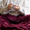 Teddy Fleece Blanket in Burgundy