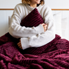 Teddy Fleece Blanket in Burgundy