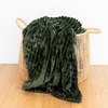 Teddy Fleece Blanket in Hunter Green