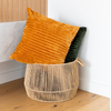 Teddy Fleece Cushion in Mustard and Hunter Green