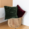 Teddy Cushion in Hunter Green and Burgundy 