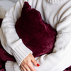 Teddy Fleece Cushion in Burgundy