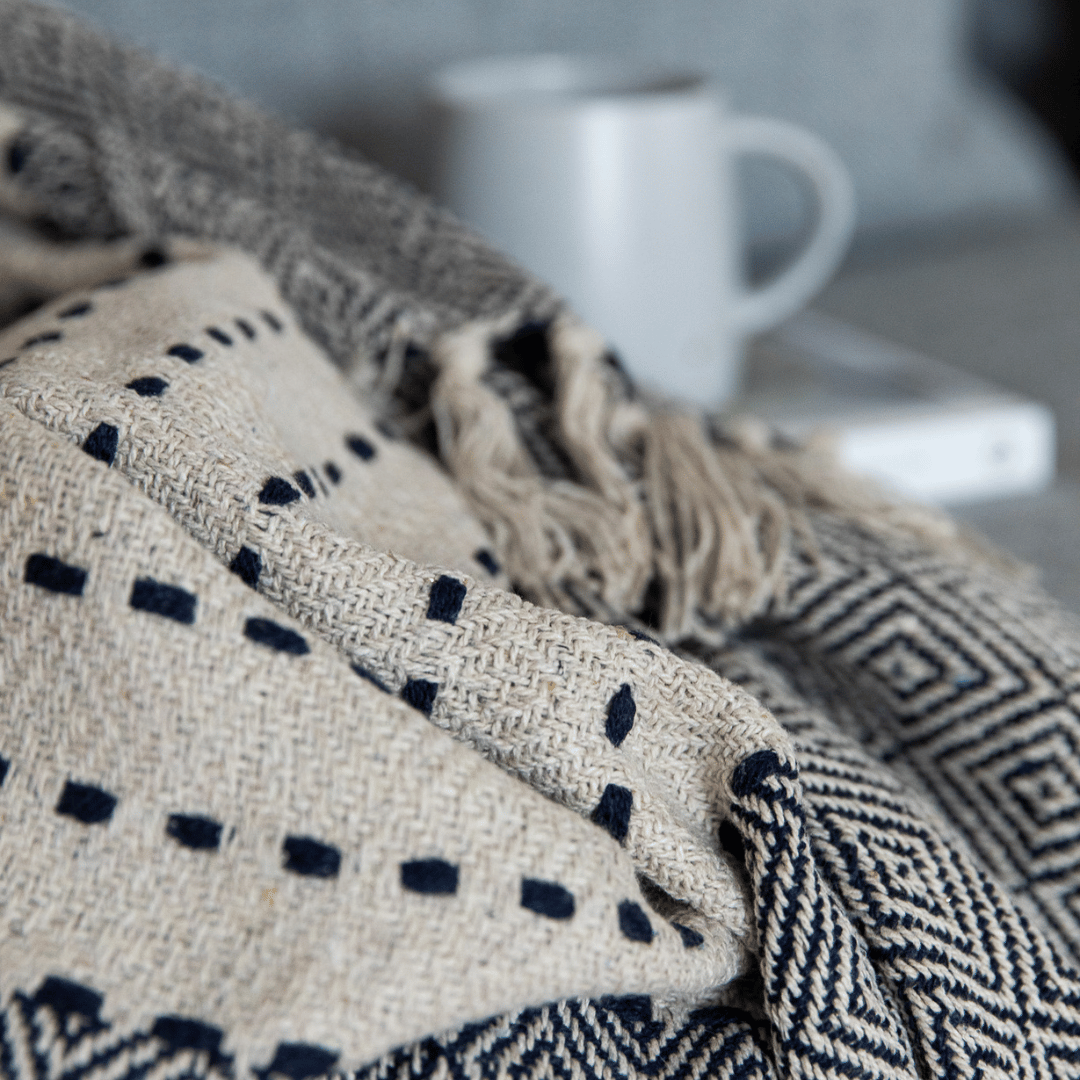 Tidal Cotton Throw Navy Pure Zone