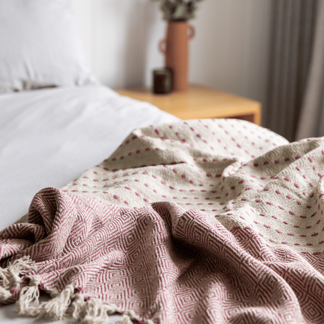 Tidal Cotton Throw Pink Pure Zone