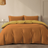 Vintage Cotton Reversible Quilt Cover Set - Apricot & Butter