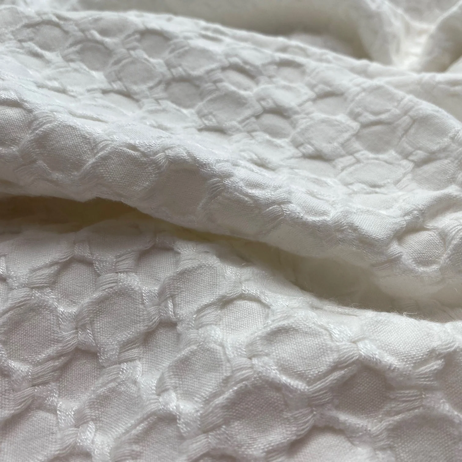 Bamboo Waffle Blanket - White