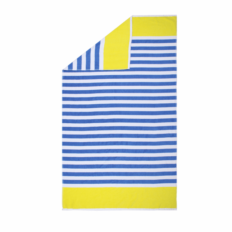 Cabana Extra Large Cotton Beach Towel Blue Stripe Pure Zone