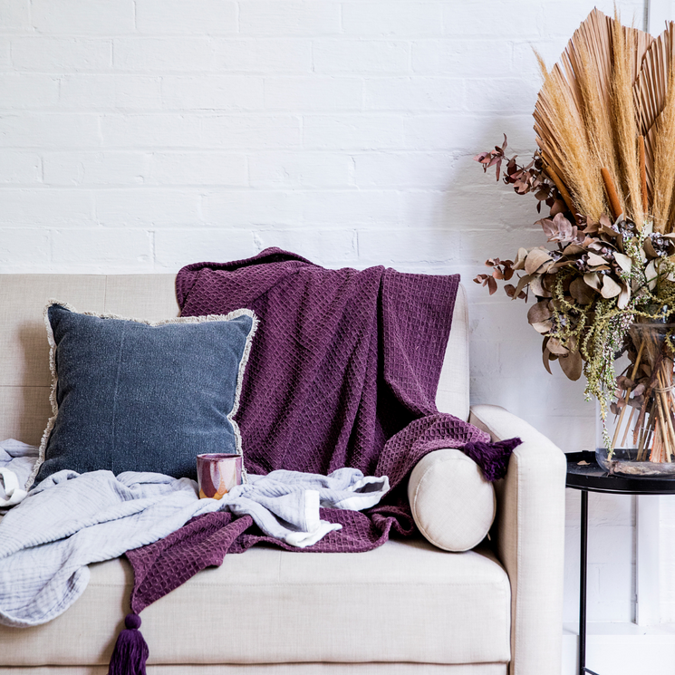 Byron Cotton Waffle Throw Pure Zone